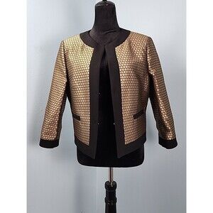 NVL Nuvola Crop Jacket 46/ M Metallic Business Career Made in Italy Wedding